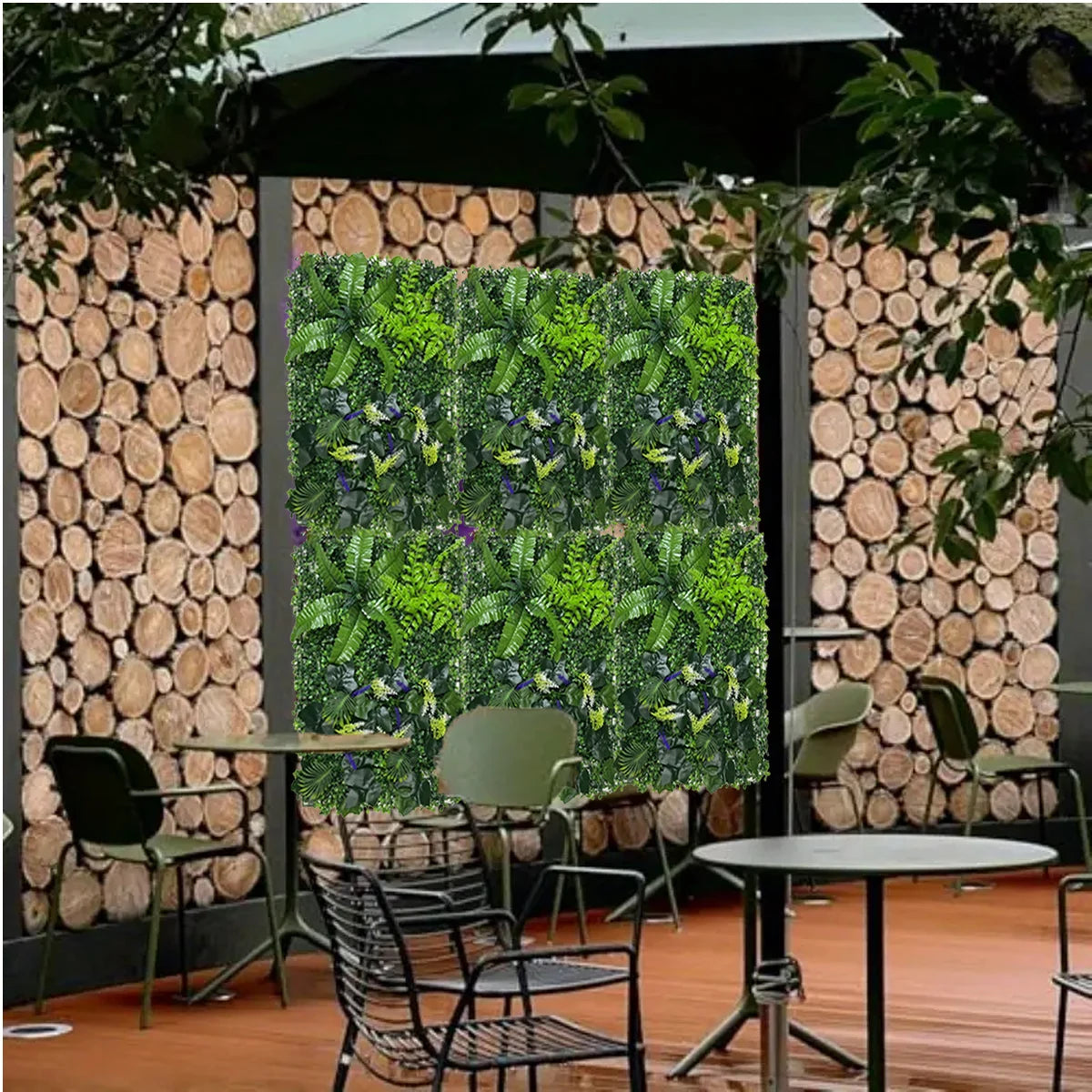 Mur Végétal Artificiel Jungle - Panneau de Feuillages Tropicaux Denses, Jardin Vertical Décoratif Intérieur & Extérieur