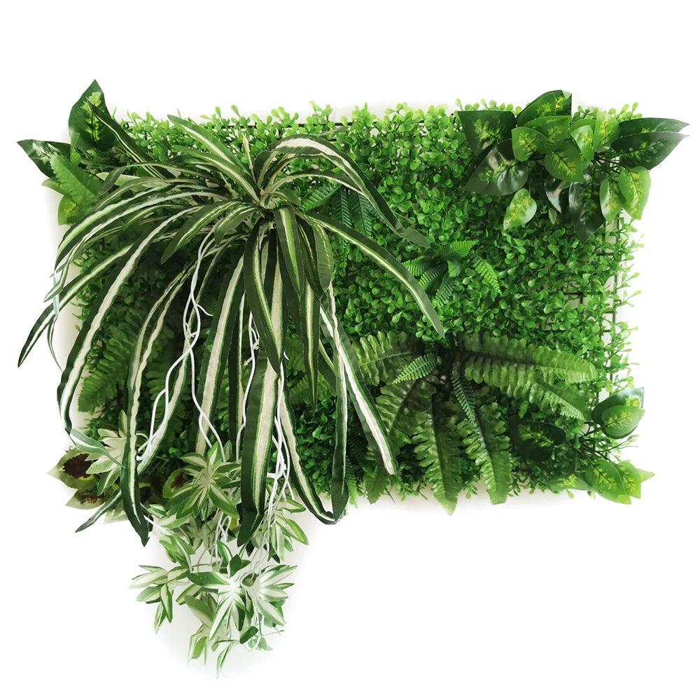 Mur Végétal Artificiel - Panneau de Plantes & Fleurs Suspendues, Jardin Vertical Décoratif d'Intérieur