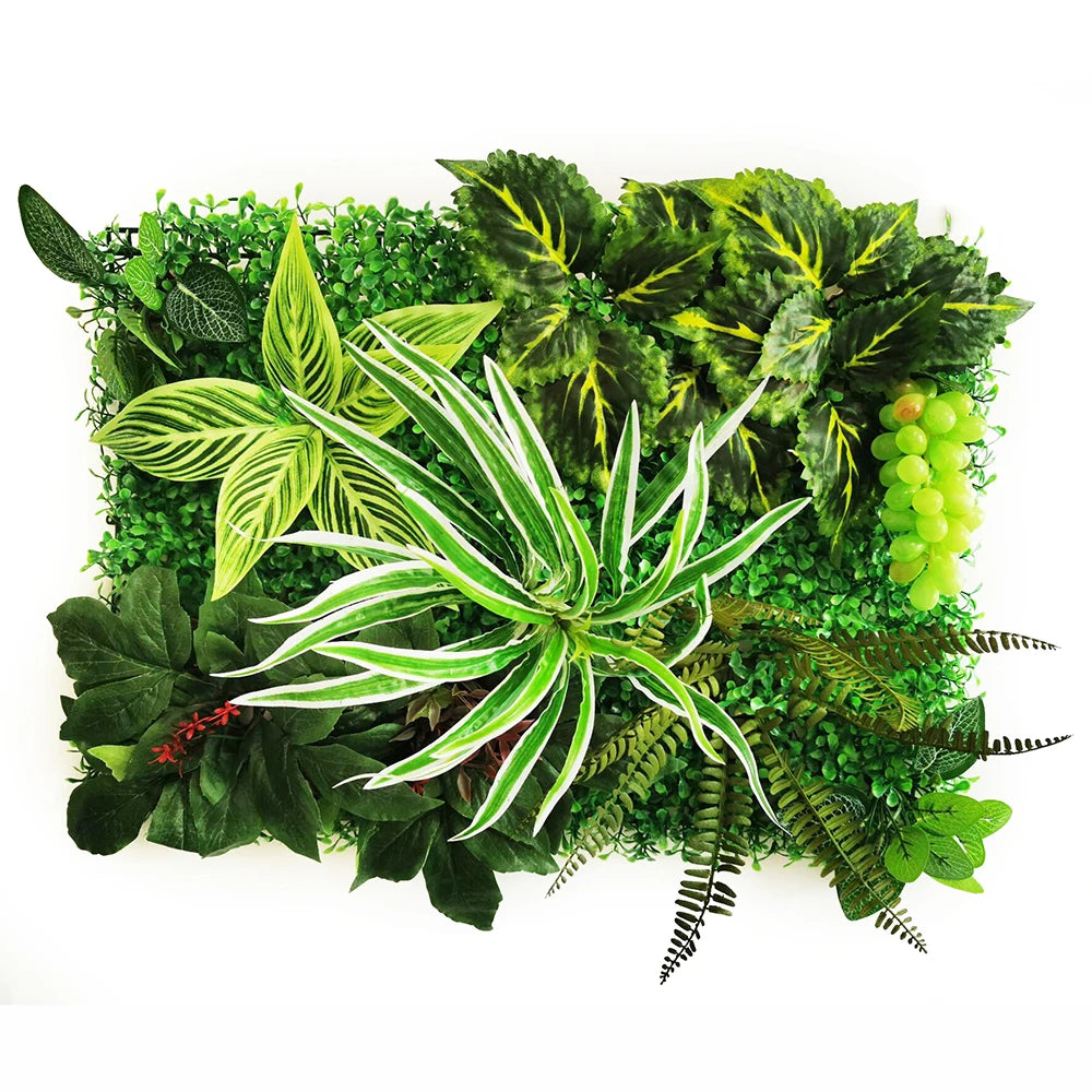 Mur Végétal Artificiel - Panneau de Plantes & Fleurs Suspendues, Jardin Vertical Décoratif d'Intérieur