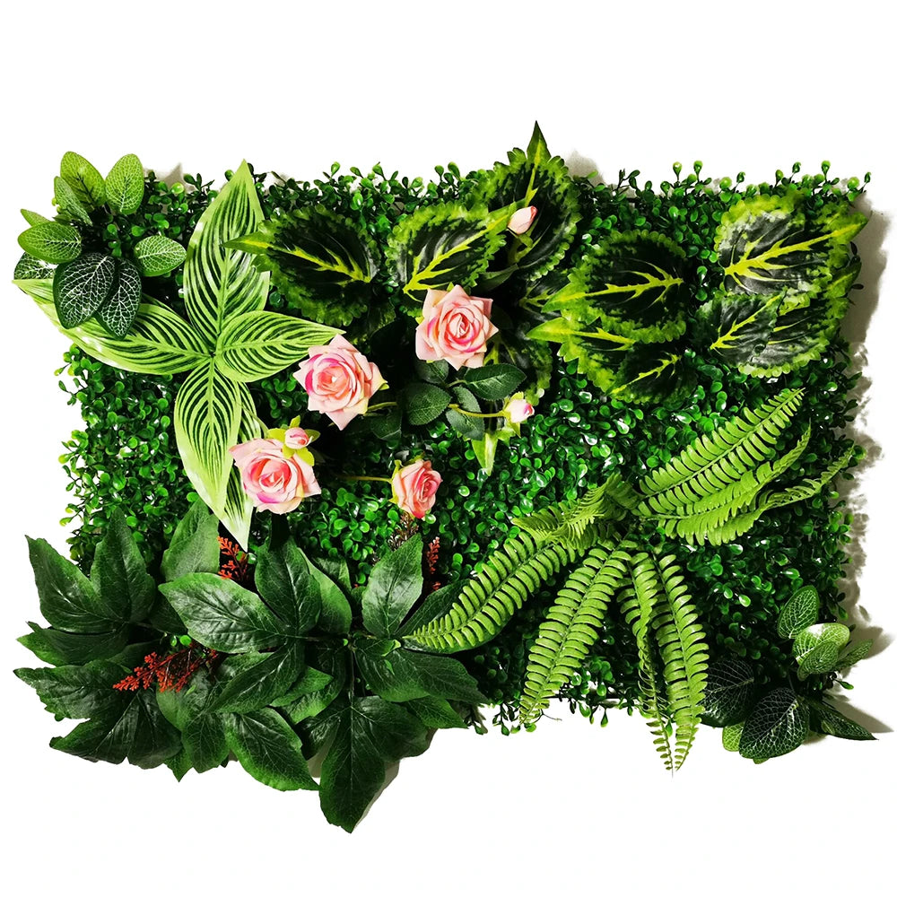 Mur Végétal Artificiel - Panneau de Plantes & Fleurs Suspendues, Jardin Vertical Décoratif d'Intérieur