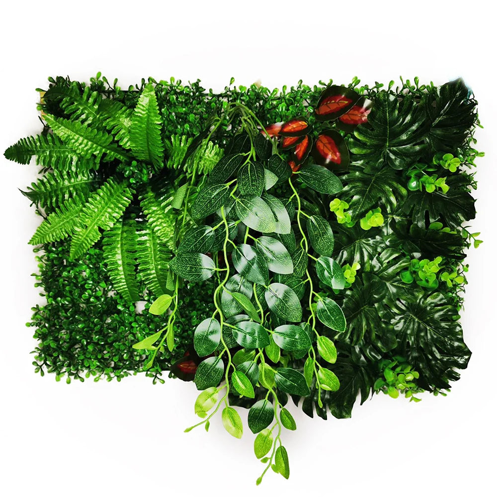 Mur Végétal Artificiel - Panneau de Plantes & Fleurs Suspendues, Jardin Vertical Décoratif d'Intérieur