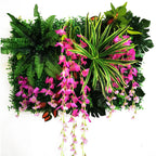 Mur Végétal Artificiel - Panneau de Plantes & Fleurs Suspendues, Jardin Vertical Décoratif d'Intérieur