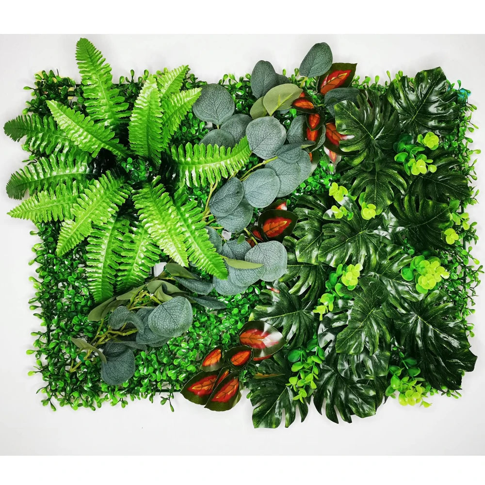 Mur Végétal Artificiel - Panneau de Plantes & Fleurs Suspendues, Jardin Vertical Décoratif d'Intérieur