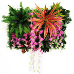 Mur Végétal Artificiel - Panneau de Plantes & Fleurs Suspendues, Jardin Vertical Décoratif d'Intérieur