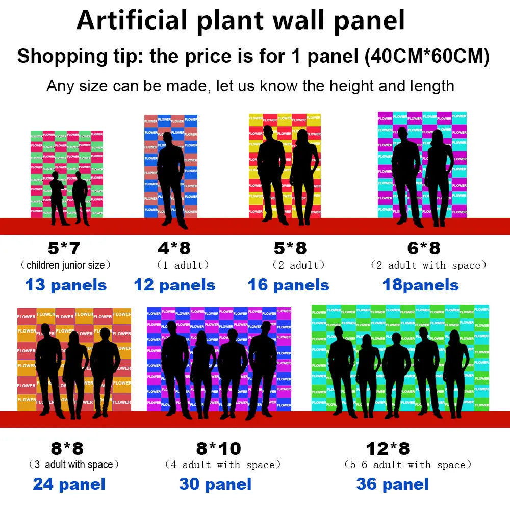 Mur Végétal Artificiel - Panneau de Plantes & Fleurs Suspendues, Jardin Vertical Décoratif d'Intérieur