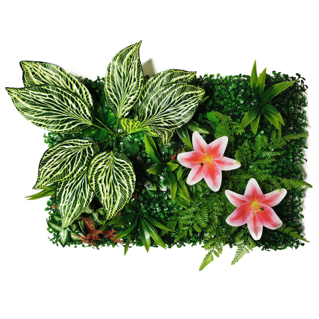 Mur Végétal Artificiel - Panneau de Plantes & Fleurs Suspendues, Jardin Vertical Décoratif d'Intérieur
