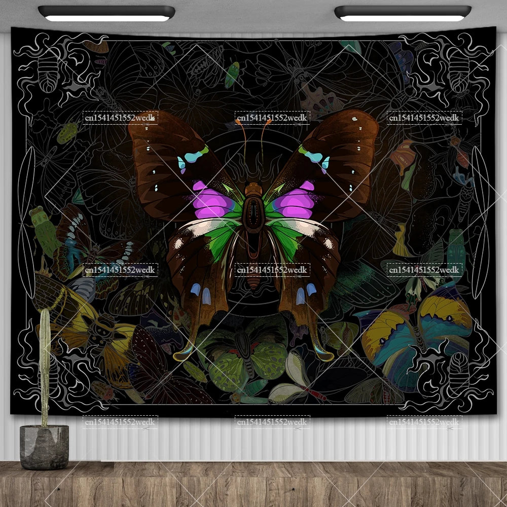 Tapisserie Murale Tarot The Lovers - Décoration Gothique & Mystique, Art Squelettes