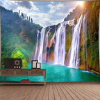 Tapisserie Murale Cascade Tropicale - Chute d'Eau & Décor Naturel Relaxant