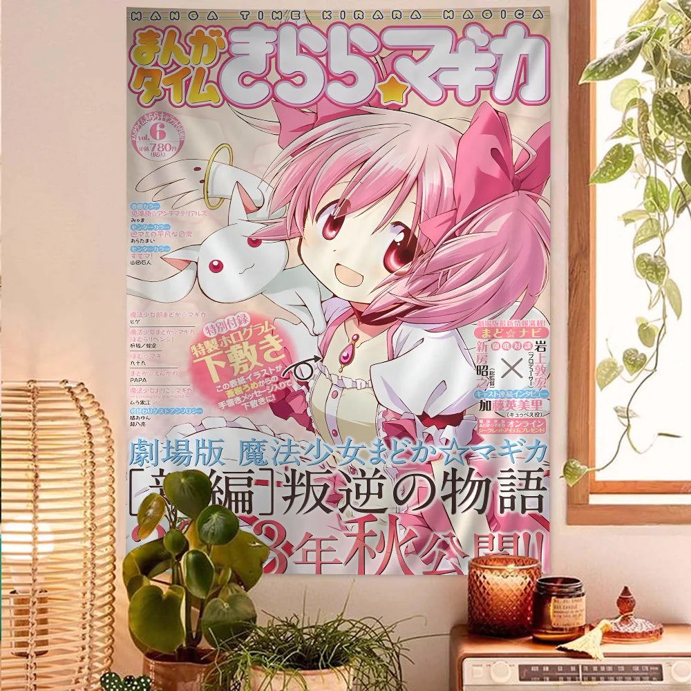 Tapisserie Murale Puella Magi Madoka Magica - Poster Manga Magical Girl