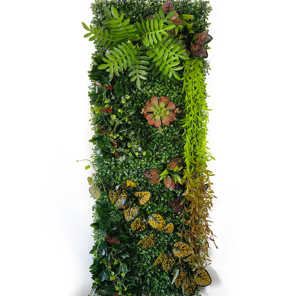 Mur Végétal Artificiel d'Intérieur - Jardin Vertical Décoratif, Feuillages & Fleurs - Décoration Murale Verte Premium