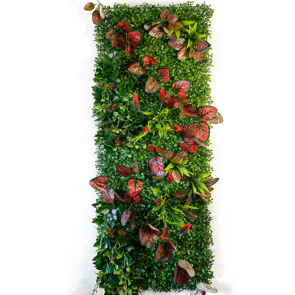 Mur Végétal Artificiel d'Intérieur - Jardin Vertical Décoratif, Feuillages & Fleurs - Décoration Murale Verte Premium