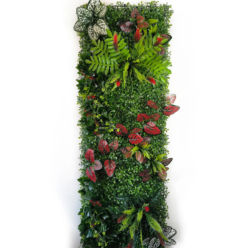 Mur Végétal Artificiel d'Intérieur - Jardin Vertical Décoratif, Feuillages & Fleurs - Décoration Murale Verte Premium
