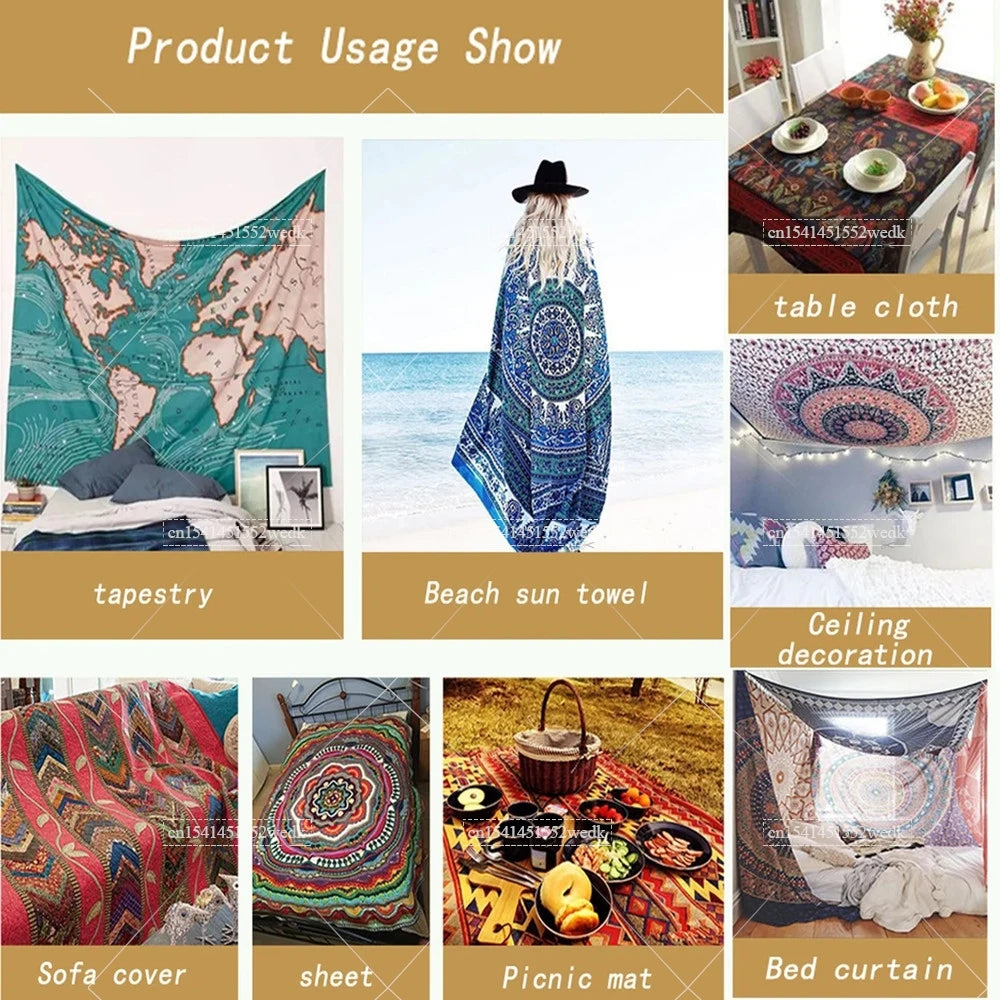 Tapisserie Murale Forêt Magique Néon - Paysage Psychédélique & Couleurs Lumineuses