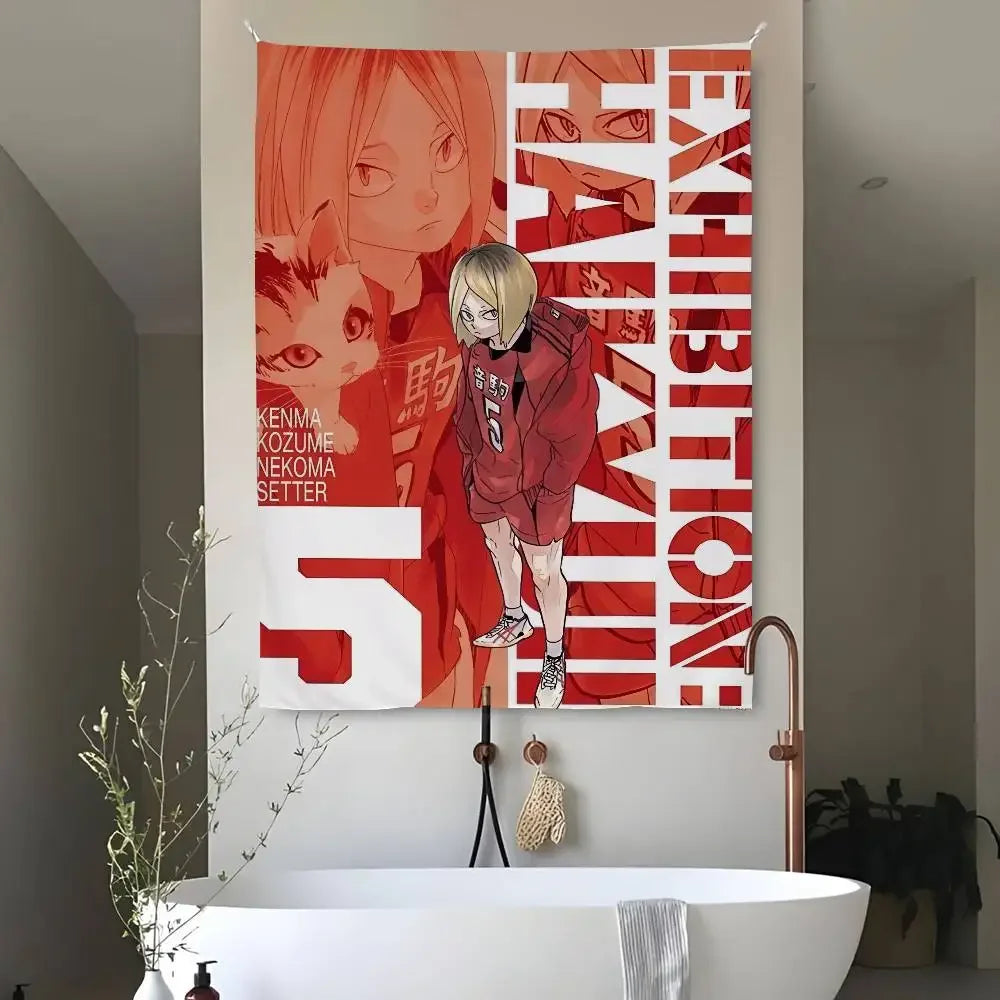 Tapisserie Murale Anime - Tenture Manga Style Affiche Géante, Décoration pour Salon, Chambre & Salle de Bain