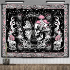 Tapisserie Murale Tarot The Lovers - Décoration Gothique & Mystique, Art Squelettes