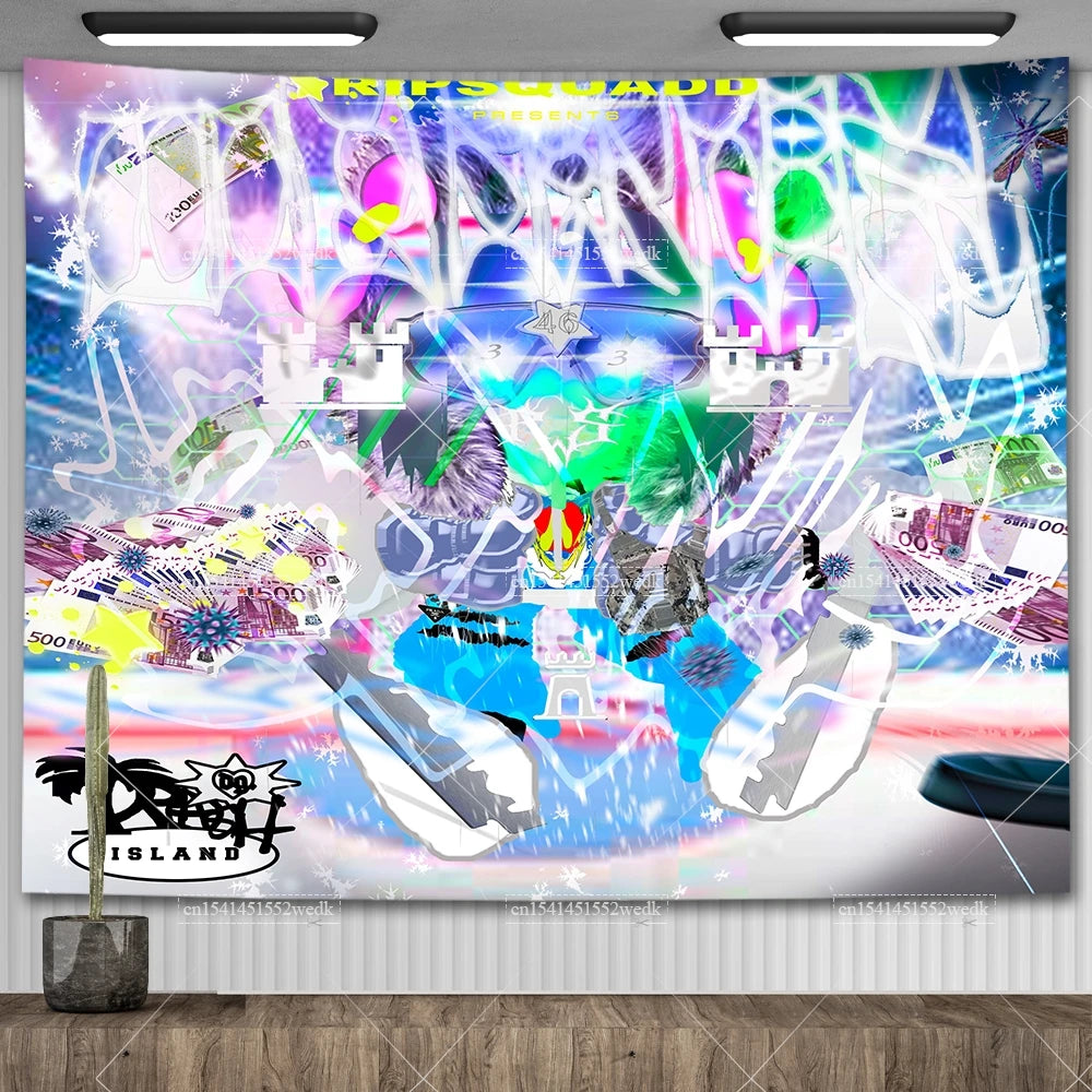 Toile Street Art Graffiti - Portrait Urbain Déstructuré Style Basquiat