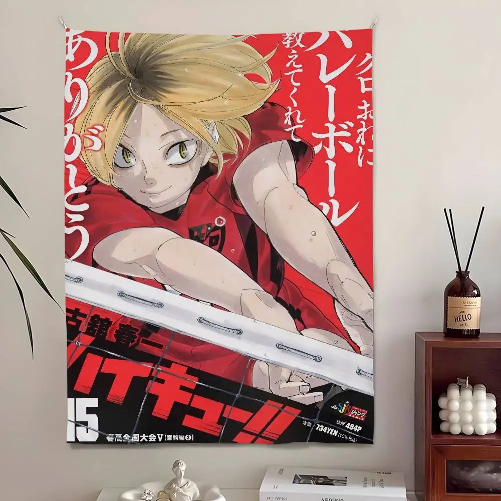 Tapisserie Murale Anime - Tenture Manga Style Affiche Géante, Décoration pour Salon, Chambre & Salle de Bain