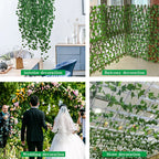 Rideau de Feuilles Artificielles - Brise-Vue Végétal pour Balcon, Terrasse & Jardin, Décoration Murale Extérieure