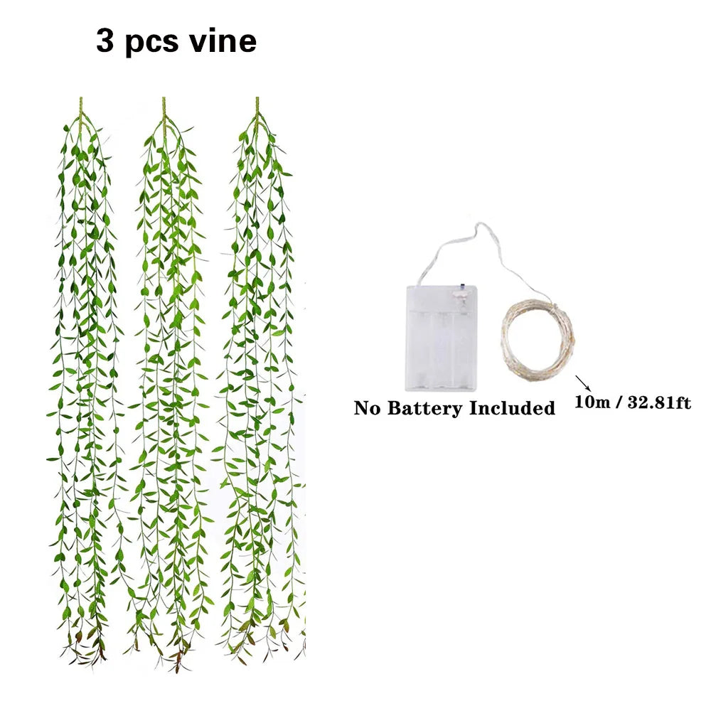 Lianes Lumineuses LED Artificielles - Guirlande Végétale Suspendue, Décoration Murale Ambiance Cosy & Événementielle