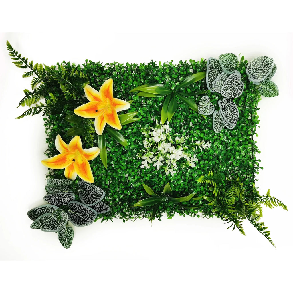 Mur Végétal Artificiel - Panneau de Plantes & Fleurs Suspendues, Jardin Vertical Décoratif d'Intérieur