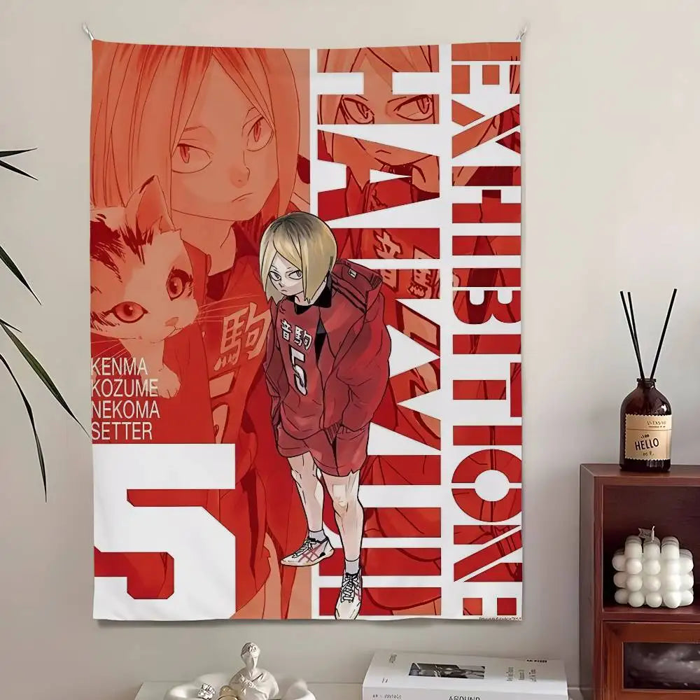 Tapisserie Murale Anime - Tenture Manga Style Affiche Géante, Décoration pour Salon, Chambre & Salle de Bain