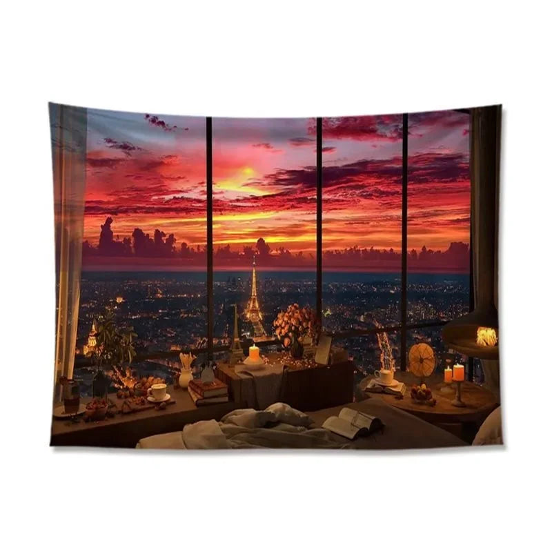 Tapisserie Coucher de Soleil Tropical - Déco Murale Palmiers & Plage