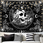 Tapisserie Murale Tarot The Lovers - Décoration Gothique & Mystique, Art Squelettes