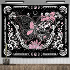 Tapisserie Murale Tarot The Lovers - Décoration Gothique & Mystique, Art Squelettes