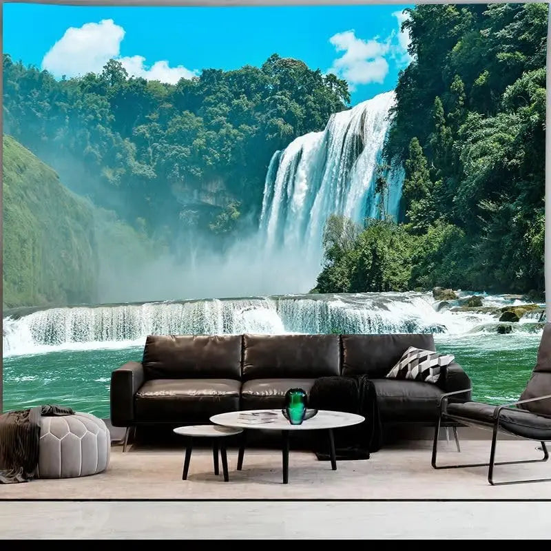 Tapisserie Murale Cascade Tropicale - Chute d'Eau & Décor Naturel Relaxant