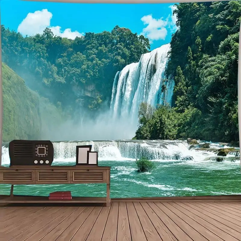 Tapisserie Murale Cascade Tropicale - Chute d'Eau & Décor Naturel Relaxant