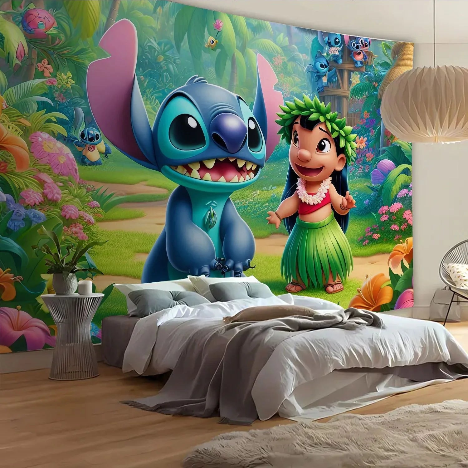 Tapisserie Murale Personnages Tropicaux - Décoration Murale Enfant Jungle & Aventure