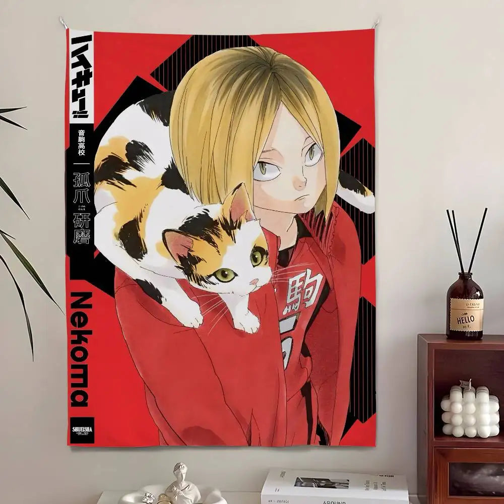 Tapisserie Murale Anime - Tenture Manga Style Affiche Géante, Décoration pour Salon, Chambre & Salle de Bain