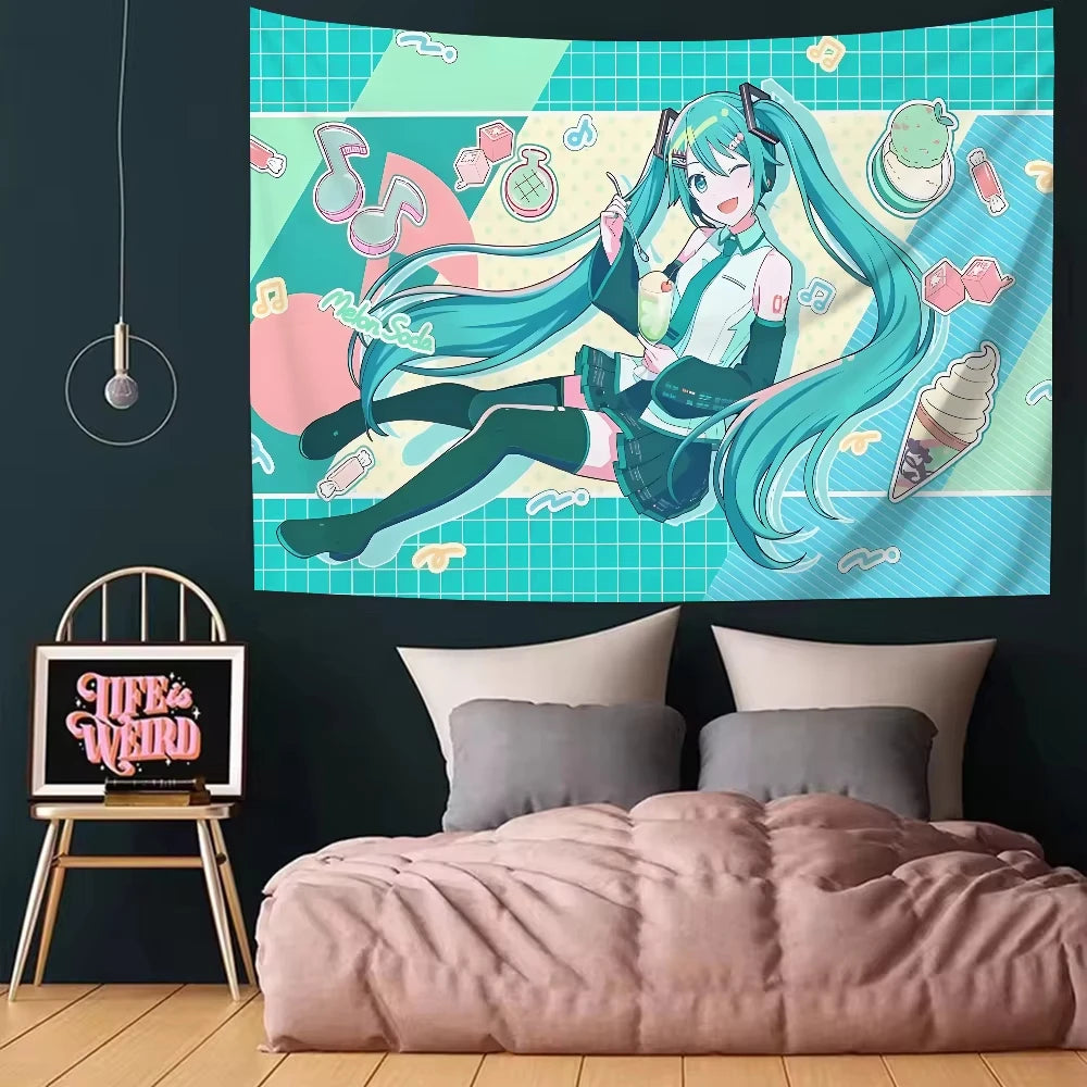 Tapisserie Murale Hatsune Miku - Décoration Anime Vocaloid