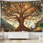 Tapisserie Murale Arbre de Vie - Arbre Magique Illuminé & Décor Fantastique