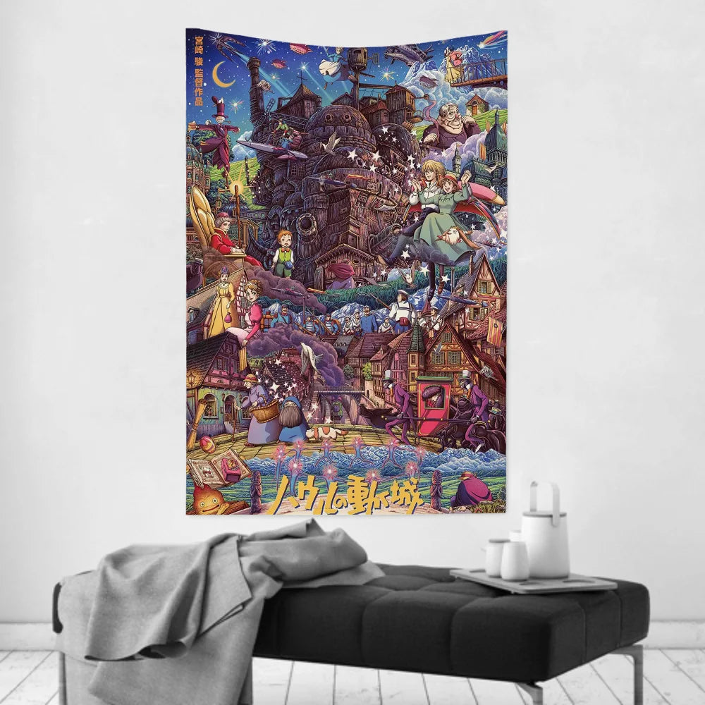 Tapisserie Murale Le Voyage de Chihiro - Décoration Murale Anime Japonaise - Poster Studio Ghibli