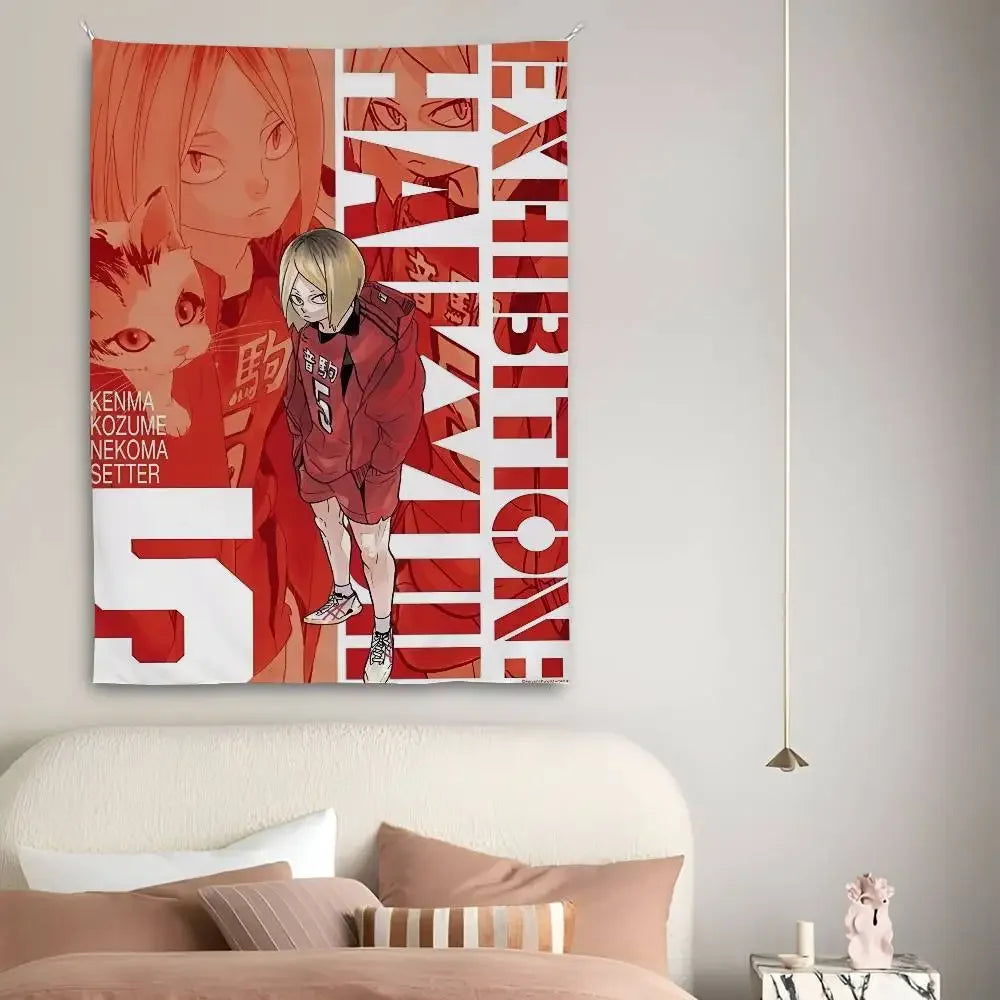 Tapisserie Murale Anime - Tenture Manga Style Affiche Géante, Décoration pour Salon, Chambre & Salle de Bain