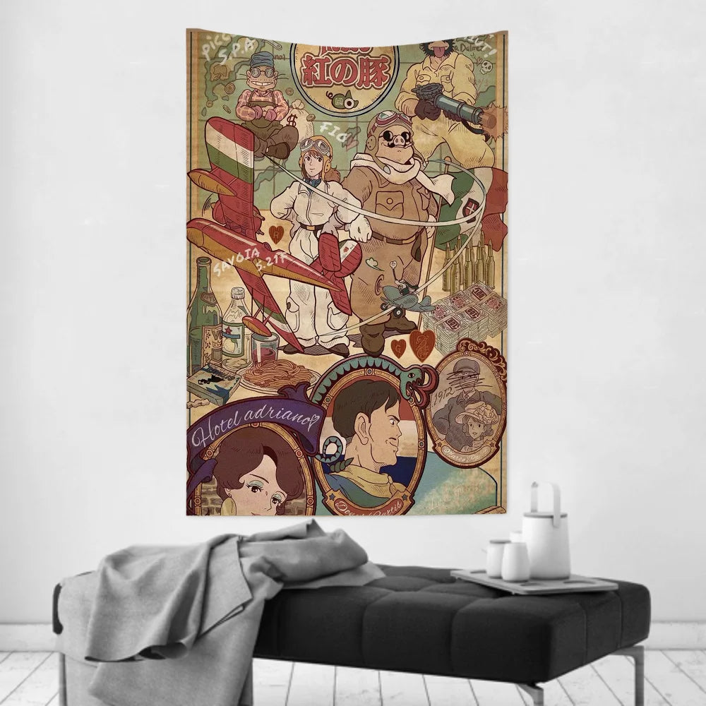 Tapisserie Murale Le Voyage de Chihiro - Décoration Murale Anime Japonaise - Poster Studio Ghibli
